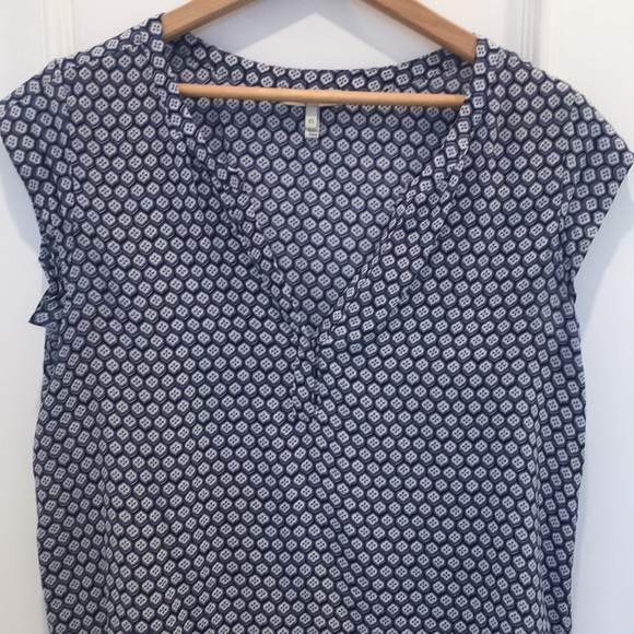 Joie Blue Patterned Silk Blouse - Picture 3 of 6